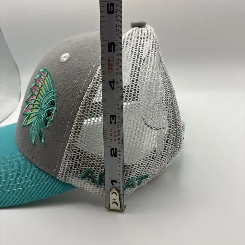 Ariat Turquoise and Gray Native American Mesh Back Snap Back Hat Cap